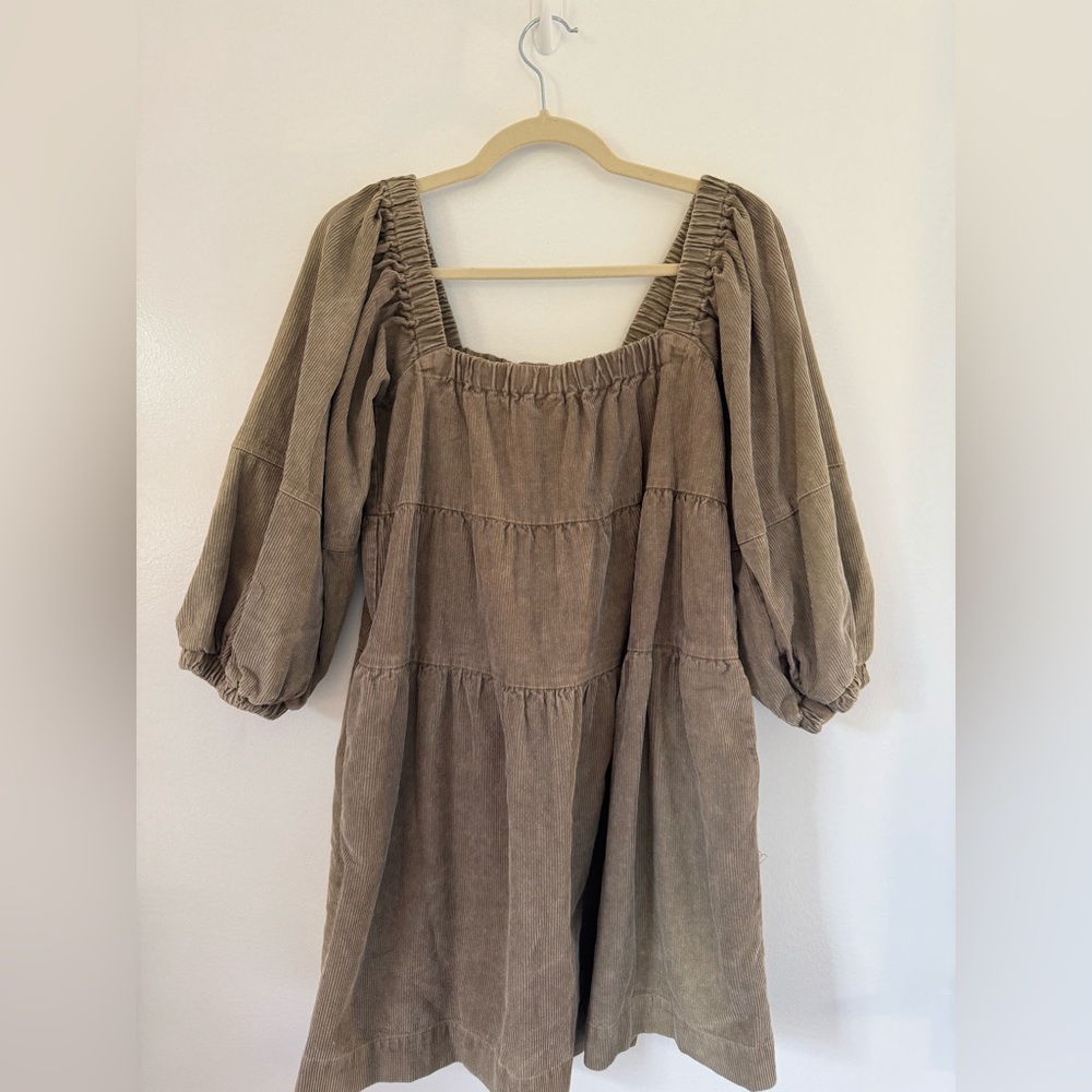Mustard Seed Corduroy Square Neck Dress